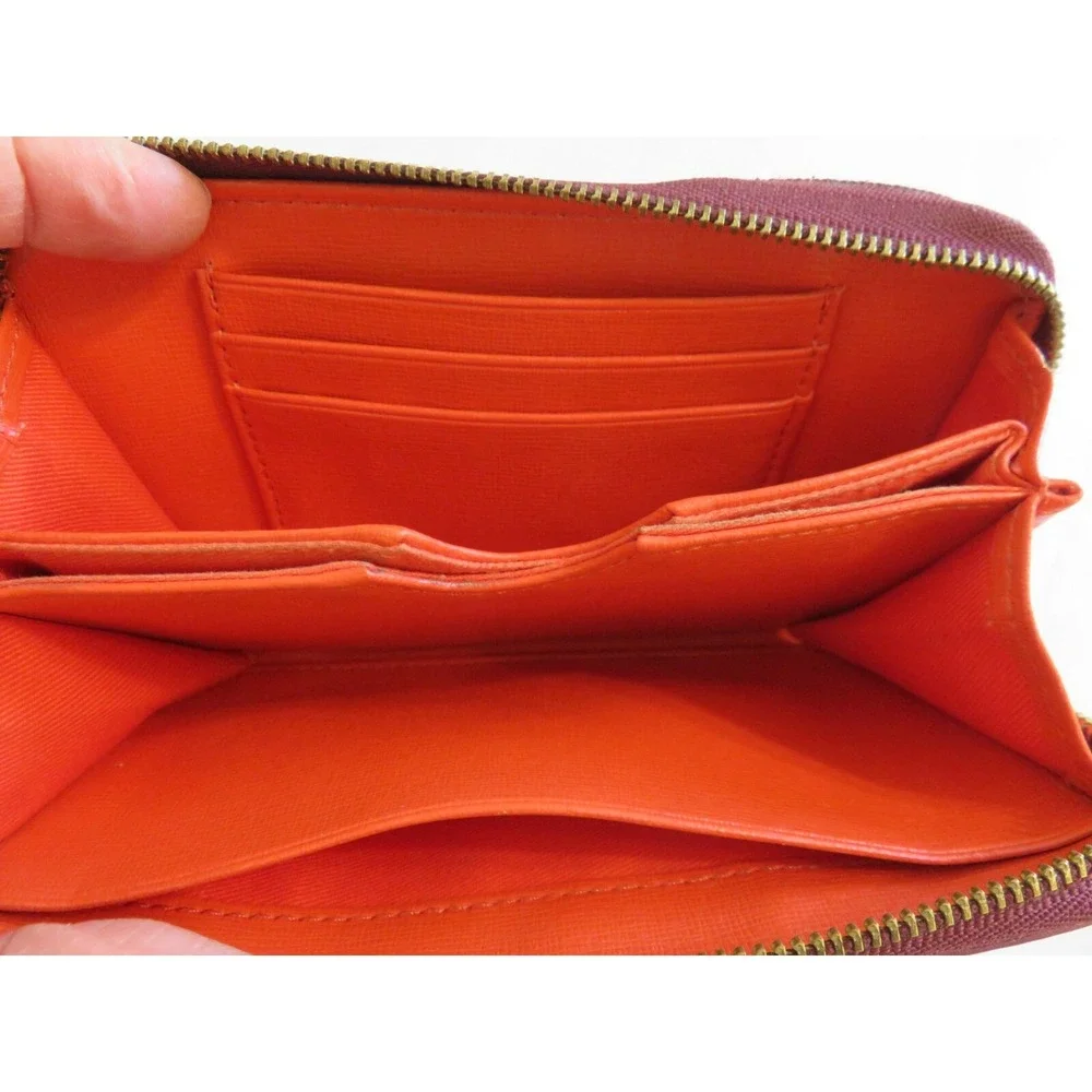 Fossil Wristlet Fuchsia Leather Clutch‎ Bag 6.5